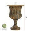 Worth Garden 24.5" H. Metal Urn Planters 1-Pack - Bronze