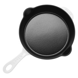 STAUB Fry Pans Cast Iron 8.5-inch Traditional Deep Skillet-White