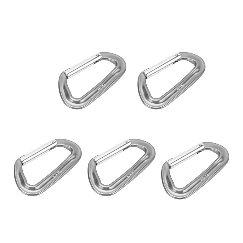 5Pcs Aluminum Alloy Climbing Carabiners 12KN (2697 Lbs) Heavy Duty
