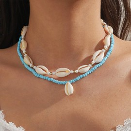 Shell Necklaces for Women Starfish Necklace Gold Necklace Women Layered White Seashell Flower Charm Necklace Summer Fashion Women 2025