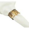 Fennco Styles Brown Buffalo Oval Horn Napkin Rings, Set of