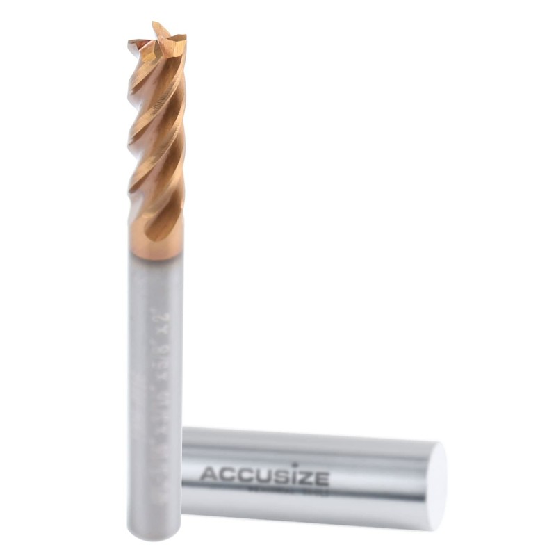 Accusize Industrial Tools 3/16'' 4 Flute, 3/16 by 3/16 by