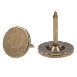 TA-VIGOR 50Pcs Heavy Duty Flat Head Push Pins, Decorative Thumb Tacks for Wall, Furniture Cork Board & Bulletin Board – 11mm x 13mm Upholstery Tacks for Home Office & DIY Use, Bronze