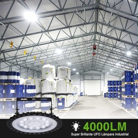 Sararoom 50 W LED UFO Industrial Lamp 4000 LM LED Hall Spotlight - 6500 K Cool White LED Spotlight with 48 LEDs Workshop Lamp Industrial LED Workshop Ceiling Light LED High Bay Light for Factories