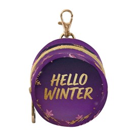 Hello Winter - Funda para chupetes con diseño de copo de nieve y color dorado y morado, para chupones