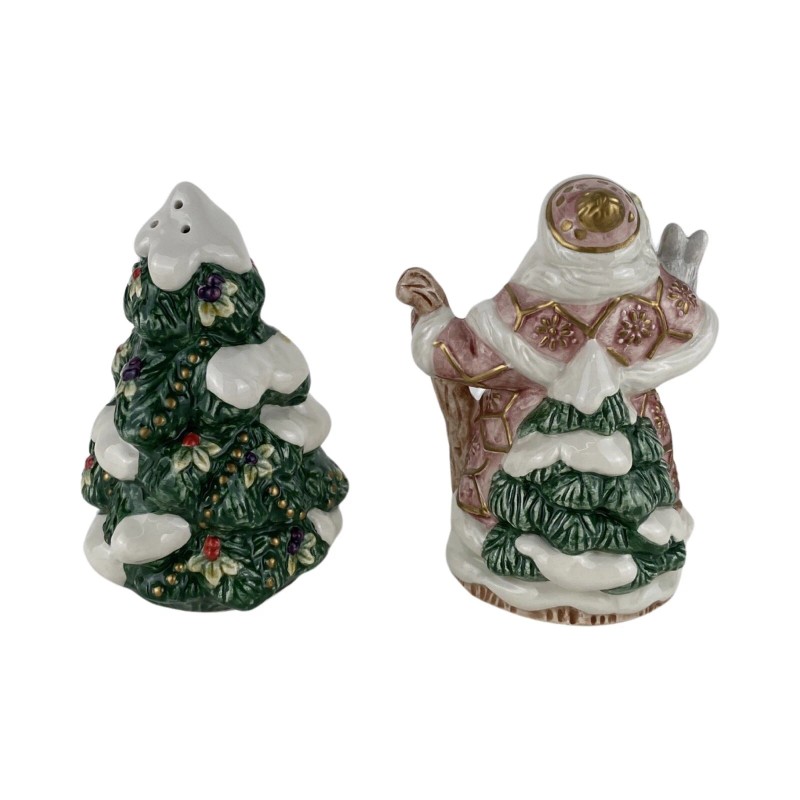 Fitz & Floyd Snowy Woods Salt & Pepper Set -