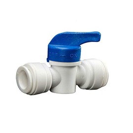 Shut-Off Ball Valve Push Fit Pipe Plastic Water Tank Valve for Fridges Aquarium and Reverse Osmosis Plumbing (3/8" Tube x 3/8" Tube)