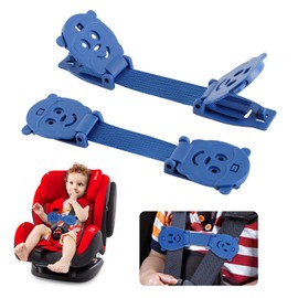 QOPAHI Anti Escape Strap, Baby Harness Chest Clip Safety Clip, Prevent Children/Kids Taking Their Arms Out of Child High Chairs/Strollers/Baby Reins, Blue(2 Pack)