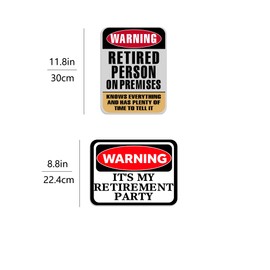 Happy Retirement Party Decorations - 9PCS Signs, Retirement Gifts for Women & Men, Table Centerpieces Yellow Caution Logos on Door Windows Yard Garden Warning Retired Person On Premises Sign