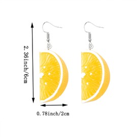 TIANBANGSHI Charm lemon earring for women trend Resin Long cute Tangerine Pendant earrings Fashion Fruit Drop Dangle earrings Jewelry Gifts (Yellow)