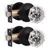 Gobrico 2 Pack Crystal Door Knobs Diamond Glass Hall/Closet Passage