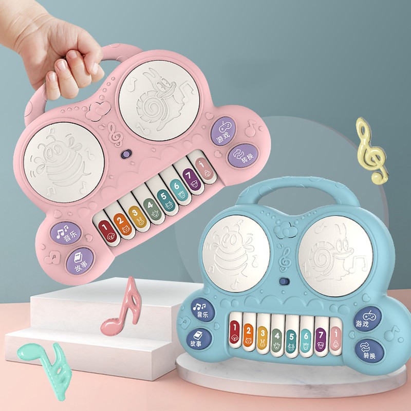 Drum Piano Toy Educational Multifunctional Baby Piano Toy with Game