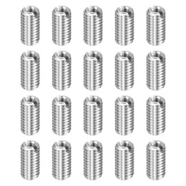 sourcing map 20pcs Thread Repair Inserts M6 x 1 Male to M3 x 0.5 Female Thread 12mm Long Stainless Steel Reducing Nuts Metric Self Tapping Sleeves Threaded Reducer Industrial Fasteners