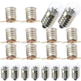 MEETOOT 10pcs E10 Mini Light Bulbs 1.5V 0.3A Physical Electrical Experiment Screw Base Indicator Light Incandescent Bulb Old-Fashioned Flashlight Lamp