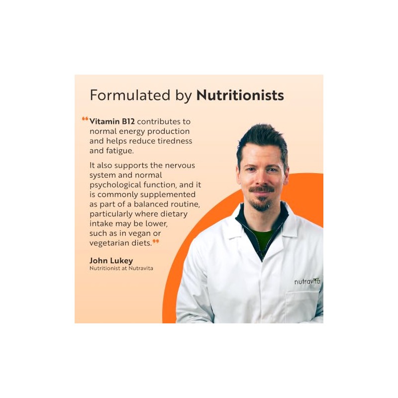 Nutravita Vitamin B12 1000mcg - 365 High Strength Tablets -