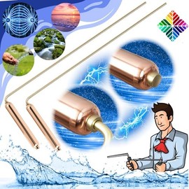 Dowsing Rods / Water Divining Rods Made in Copper and Brass for Professional - Deluxe Model for Radiesthesia/Dowsers/Divination (Large Handle)