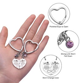 ORUZA 2 PCS Mother Daughter Keyring Mother Daughter Heart Matching Keychain Gifts For Mothers Day Birthday Christmas Gifts Mummy Mum Keyring Presents From Daughter