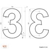 KTC-HOME - Premium House Number Iron Glimmer with Mounting Material