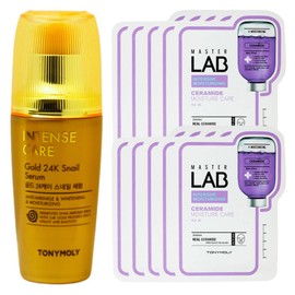 Tony Moly Intense Care Gold 24K Snail Serum + Master Lab Ceramide Mask Sheet 10 sheets free / 토니모리 인텐스케어 골드 24K 스네일 세럼+마스터랩 세라마이드 마스크시트 10매 증정
