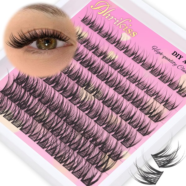 Ahrikiss Lash Clusters Wispy Eyelash Clusters 96Pcs C Curl Cluster