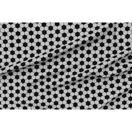 Spoonflower Fabric - Soccer Black Football Ball Honeycomb Gray Silver Sport Printed on Upholstery Velvet Fabric by The Yard - Upholstery Home Decor Bottomweight Apparel