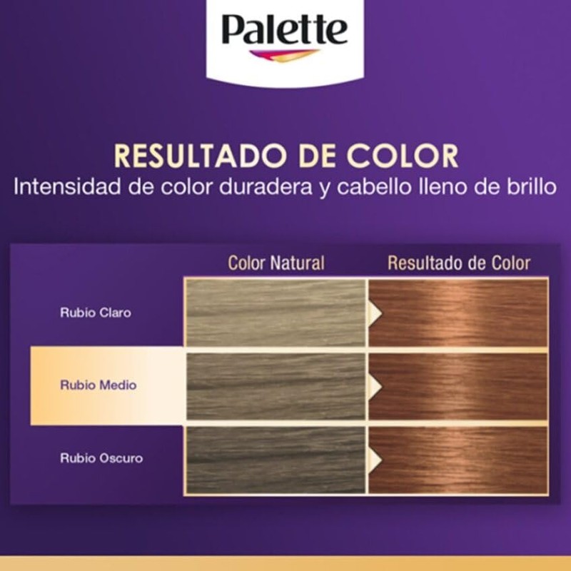 Palette Tinte para cabello Color Creme Rubio Cobrizo 9-7, 50