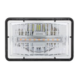 United Pacific 31150 ULTRALIT 4”x 6” Rectangular LED Headlight w/Amber LED Position Light, Crystal Clear Lens, 9LED Light Bar - Low Beam - ONE Unit