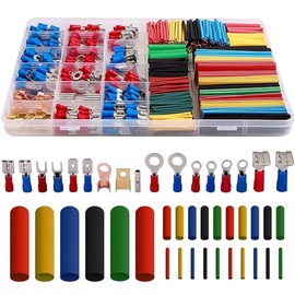 Kit de 678 Terminales Eléctricos Termocontraíbles, Conectores de Cable con Sellado de Poliolefina Impermeable, Aislados y Termoencogibles para Auto, Moto y Reparaciones del Hogar