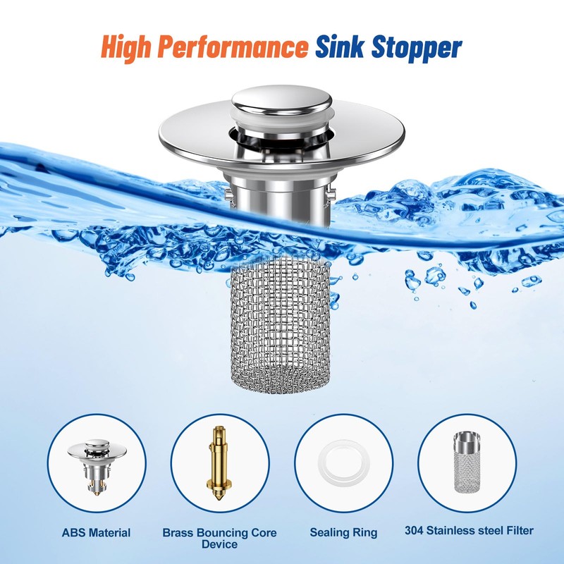 2024 New Pop Up Bathroom Sink Drain Strainer Hair Catcher,