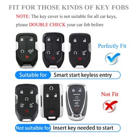 YALNORVA For GMC Chevy Key Fob Cover with Keychain, Key Fob Case Cover Fits for GMC Sierra Acadia Terrain 2500hd 1500 3500hd Yukon Chevy Silverado Suburban Car Accessories Smart Key, Purple Black