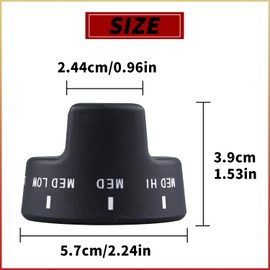 SUUJI PB010206 Top Burner Knob Replacement Part Compatible with Some Viking Ranges Replaces for VKNPB010206 AP5315463 VIKPB010206 952591 Black Plastics