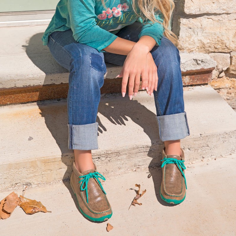 Twisted X Women's Chukka Driving Moc, Bomber & Turquoise, 7.5