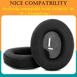 TaiZiChangQin Upgrade Ear Pads Replacement Ear Pads Cushions Compatible with DOMAX M1 M 1 Headphones (Fabric Ear Pads) Black