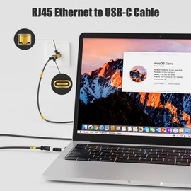 USB C to Ethernet Adapter, New Idea RJ45 Male to USB C Female Network LAN Adapter, Built-in Smart Chip, Simply Insert Daily Charging Cables to Access The Internet