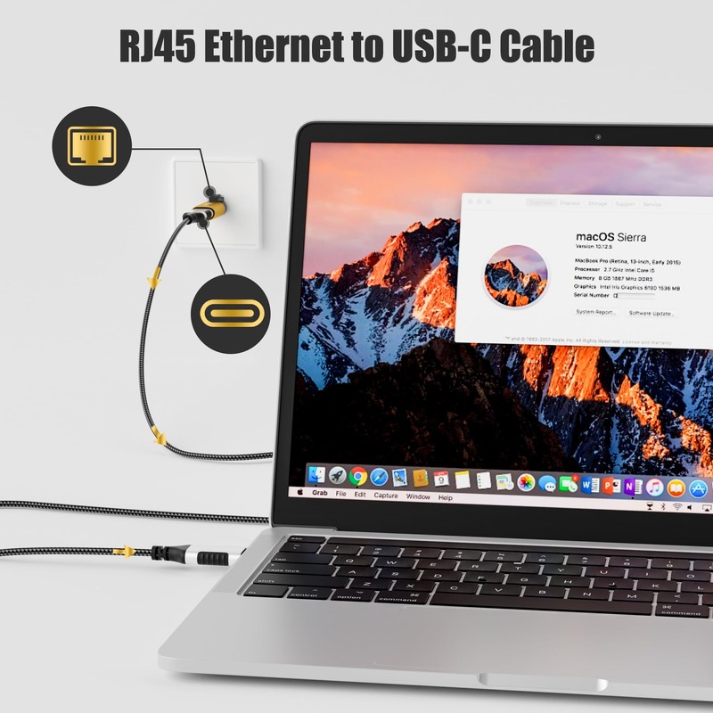 USB C to Ethernet Adapter, New Idea RJ45 Male to