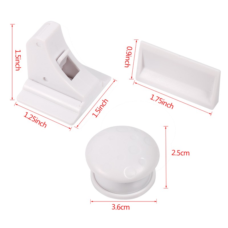 4Pcs White Magnetic Baby Child Kid Pet Proofing Cupboard Cabinet