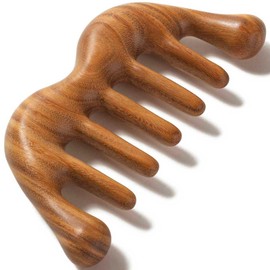 Moreinday Wooden Scalp Massager for Scalp Gua sha, Massage Comb, Wooden Head Massager - Green Sandalwood