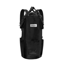 AOLEBA Arborist Rope Storage Bag Tree Climbing Rock Rope Bucket Backpack Rope Arborist Bag 200' Large Capacity 1680D Thicken Nylon Material with Hand Straps, Side Pockets - Black