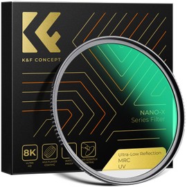 K&F Concept 77mm UV Filter, Ultra Low Reflection, 0.1% Lens Protection Filter, High Transmittance, 28 Layer Coating on Both Sides, Optical Glass, Water and Oleophobic Scratch-Resistant (NANO-X Series)