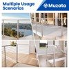 Muzata Corner Cable Railing Post 42 Inch 42"x2"x2" T-drilled One-Post