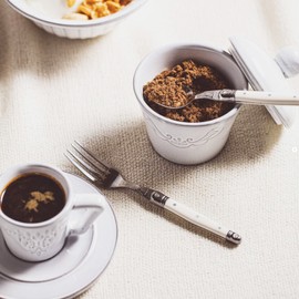 Jean Dubot Laguiol Dessert Salad Fork &amp; Coffee Spoon 2P Set for 1, Steel / 장듀보 라귀올 디저트 샐러드포크&커피스푼 1인 2P 세트, 스틸