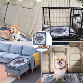 UEBSDVA Paquete de 2 Tapete para Perro,Tapete Entrenador para Perro Súper Absorbente, Tapete Perro Reutilizables para Orinar, Adecuado para Suelos, Sofá, Mascota Parto Almohadilla (45x60CM(2pcs))