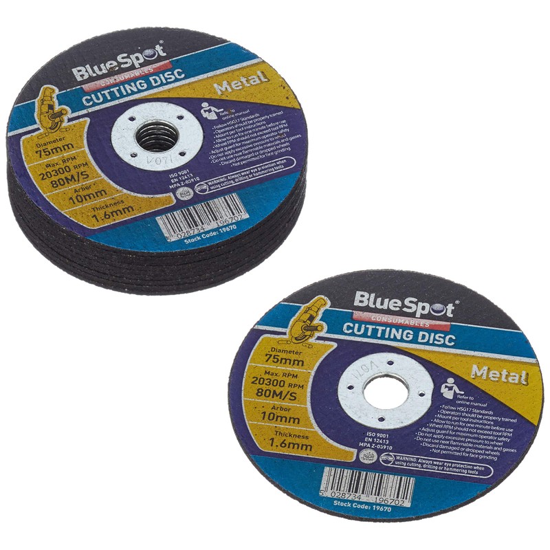 Blue Spot Tools 19670 Metal Cutting Disc, Black, 75 mm,