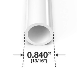 FORMUFIT Furniture Grade PVC Pipe, 40", 1/2" Size, White (3-Pack)