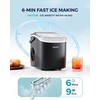 EUHOMY Countertop Ice Maker Machine with Handle, 26lbs in 24Hrs,