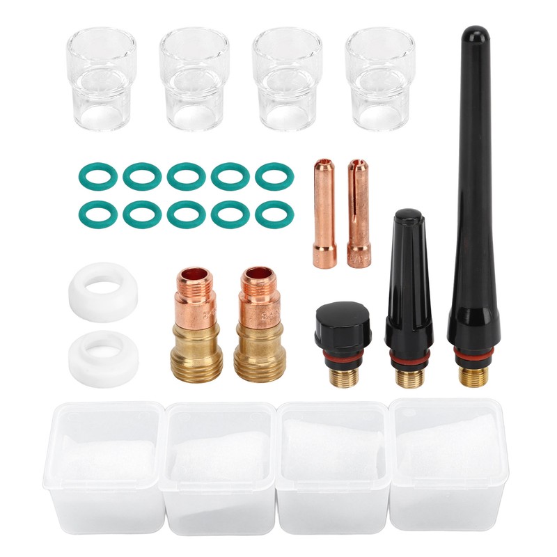 23Pcs TIG Welding Accessory Set Glass Cup Connector Electrode Clamp