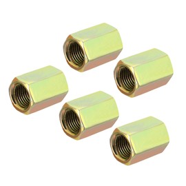 sourcing map Hex Coupling Nuts M10 x 1mm Fine Thread 20mm Length Sleeve Stud Rod Adapters Pipe Connectors Colorful Pack of 5