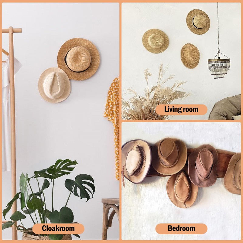 FAMIWIN 4 Pack Cowboy Hat Holder, Metal Cowboy Hat Hanger