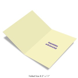 NobleWorks - New Baby Girl or Boy, Newborn Congratulations Card with Envelope (Large 8.5 x 11 Inch) - Big Welcome J4870BBG