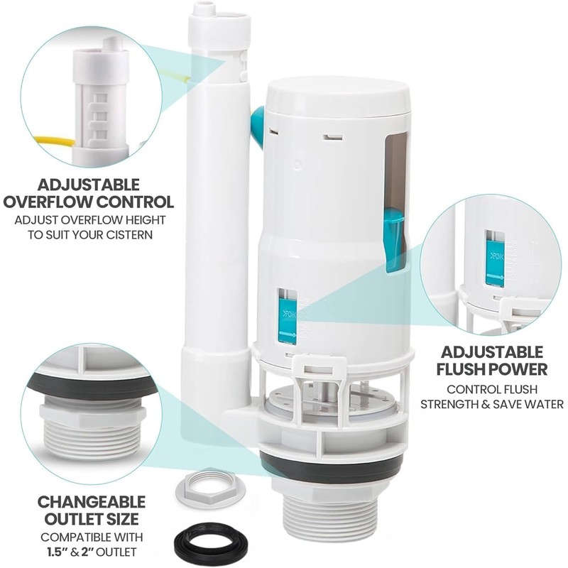 Zodazoqa Double Button Remote Control Split Drain Valve Toilet Drain